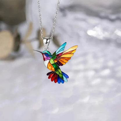 Vaila™ Collar Colibrí Arcoíris + Pendientes a juego de regalo