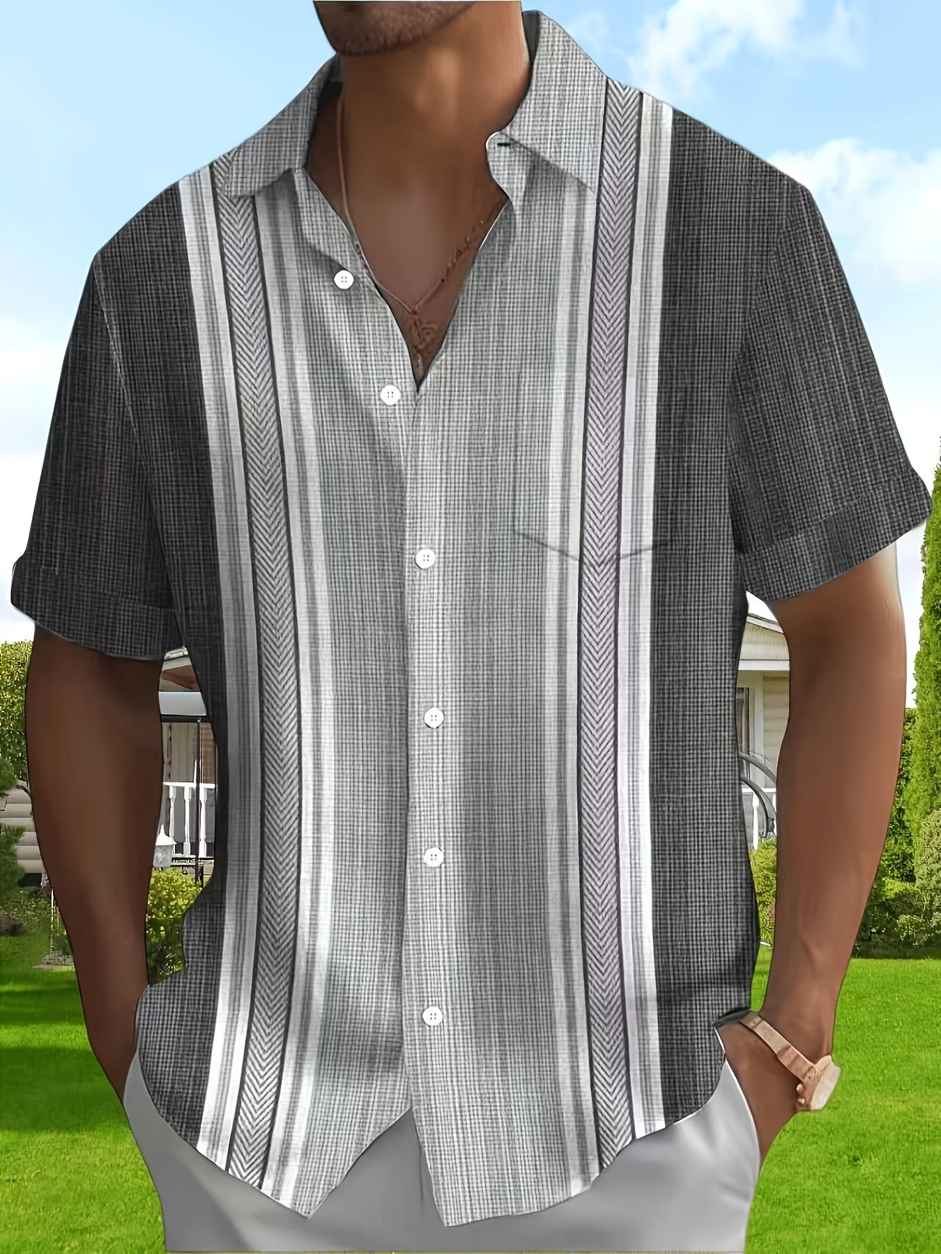 Axton | Camisa de Rayas para Hombre con Estilo Casual y Frescura Veraniega