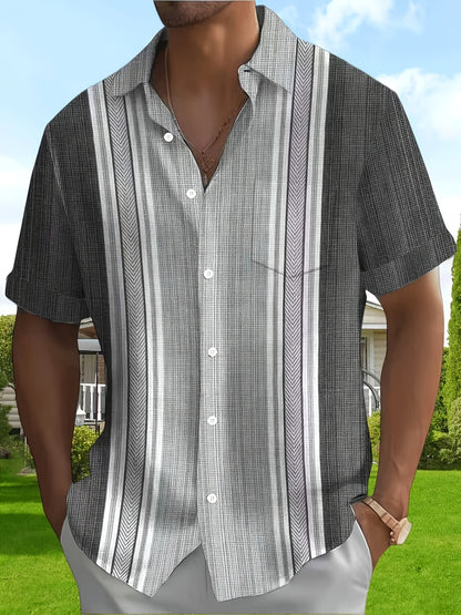 Axton | Camisa de Rayas para Hombre con Estilo Casual y Frescura Veraniega