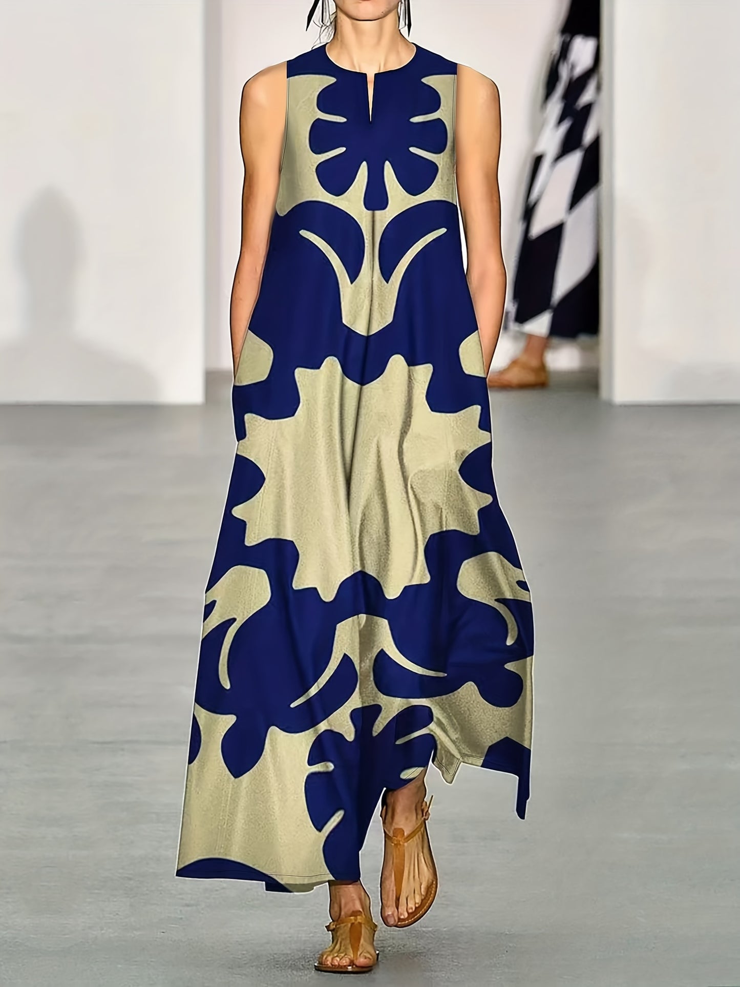 Giana™ Vestido Bohemio Estampado con Escote en V y Corte Amplio