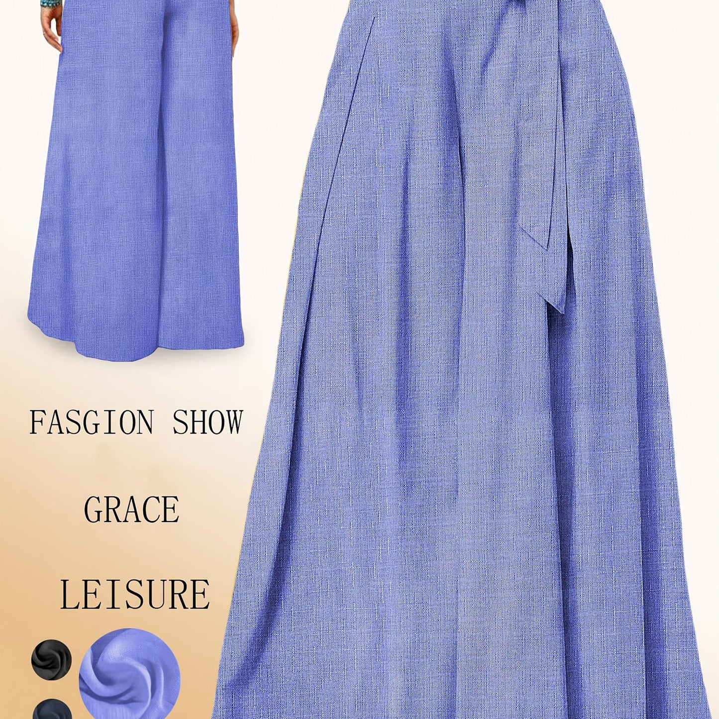 Valerie | Pantalón de Pierna Ancha con Cintura Alta y Lazo Elegante