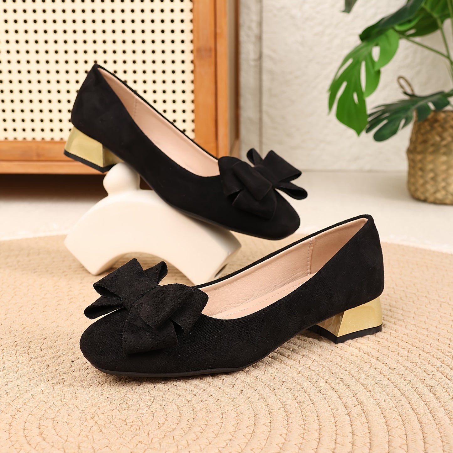 Daviella™ Zapato de mujer con moño de moda en elegante tacón grueso