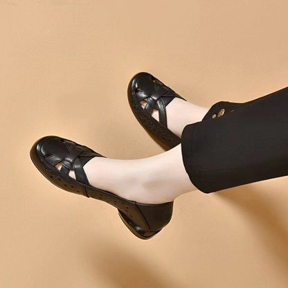 Janira™ Zapatos de Piel sin Cordones con Diseño de Cortes Modernos