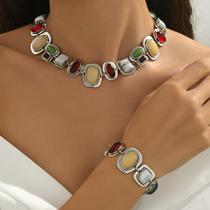 Graevis™ Set Bohemio de Collar y Pulsera con Diseño Étnico Multicolor