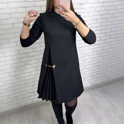 Avelune™ Vestido femenino clásico con paneles plisados elegantes