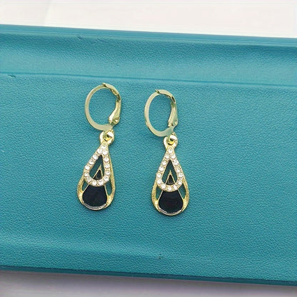 Ralia™ Aretes de Gota Doble con Diseño Calado y Acabado Elegante