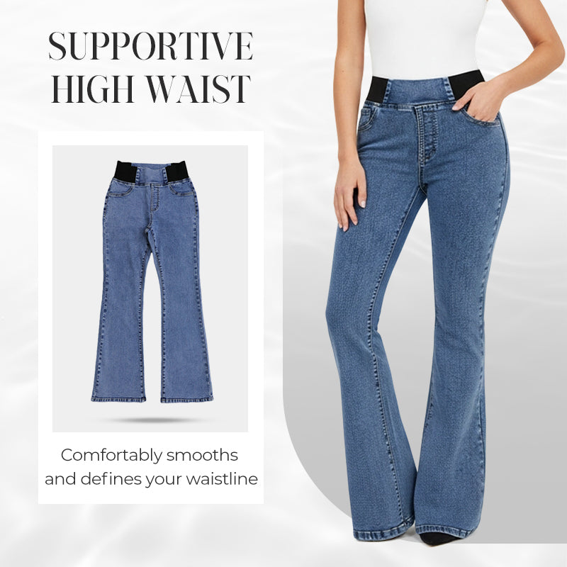 Yara™ Jeans de mujer de tiro alto con piernas elásticas