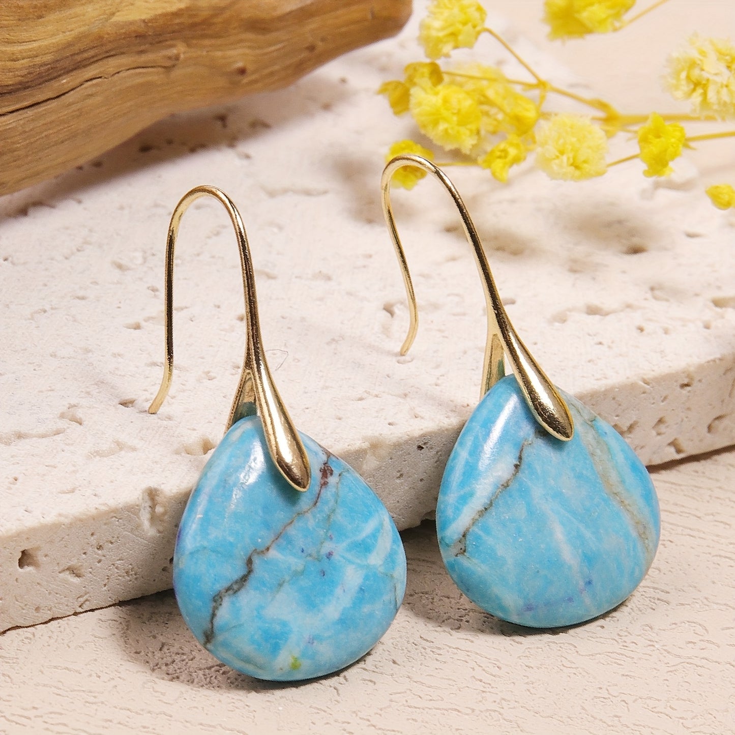 Mirea™ Aretes de Piedra Natural en Forma de Gota con Estilo Elegante