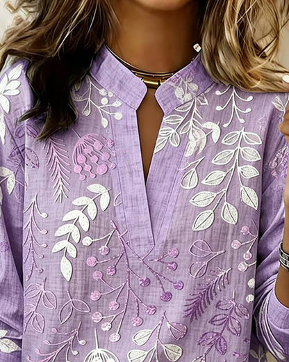 Kenzie™ Blusa de V Floral Suave