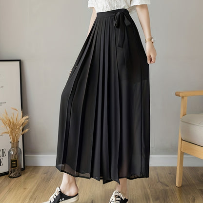 Caexine™ Pantalón de Pierna Ancha con Pliegues y Corte Elegante