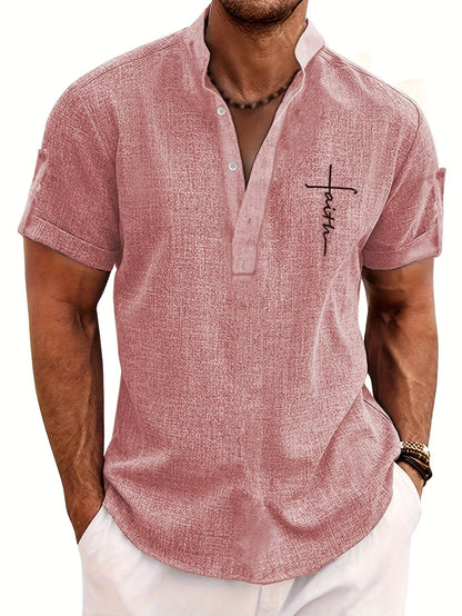 Hayes™ Camisa elegante de manga corta y cuello alto
