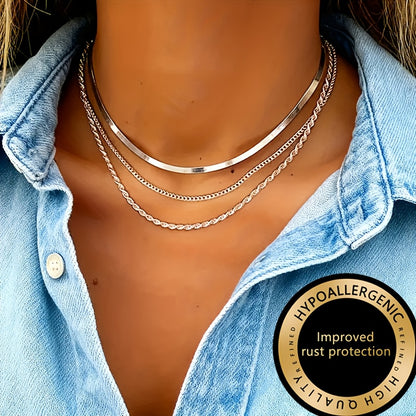 Winsley™ Collar Elegante de Tres Capas con Acabado Dorado