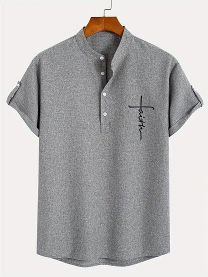 Hayes™ Camisa elegante de manga corta y cuello alto