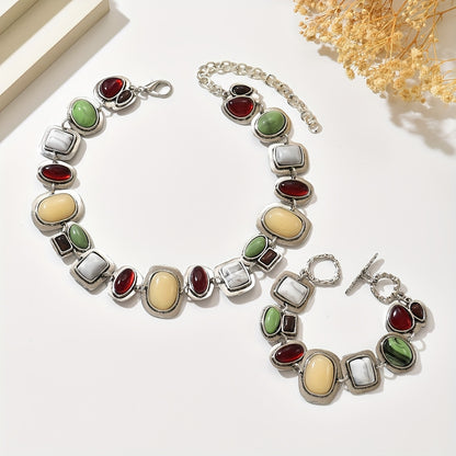 Graevis™ Set Bohemio de Collar y Pulsera con Diseño Étnico Multicolor