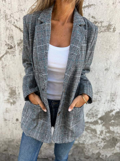 Melorae™ Blazer Casual Cuadros Clásicos