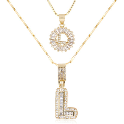 Primrose™ Collares Iniciales de Letra con Diamantes de 14k (2 piezas)