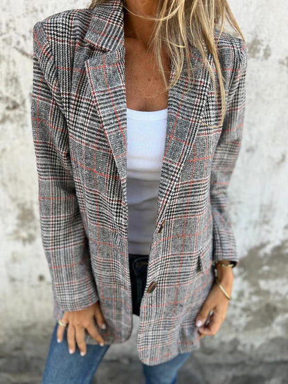 Melorae™ Blazer Casual Cuadros Clásicos