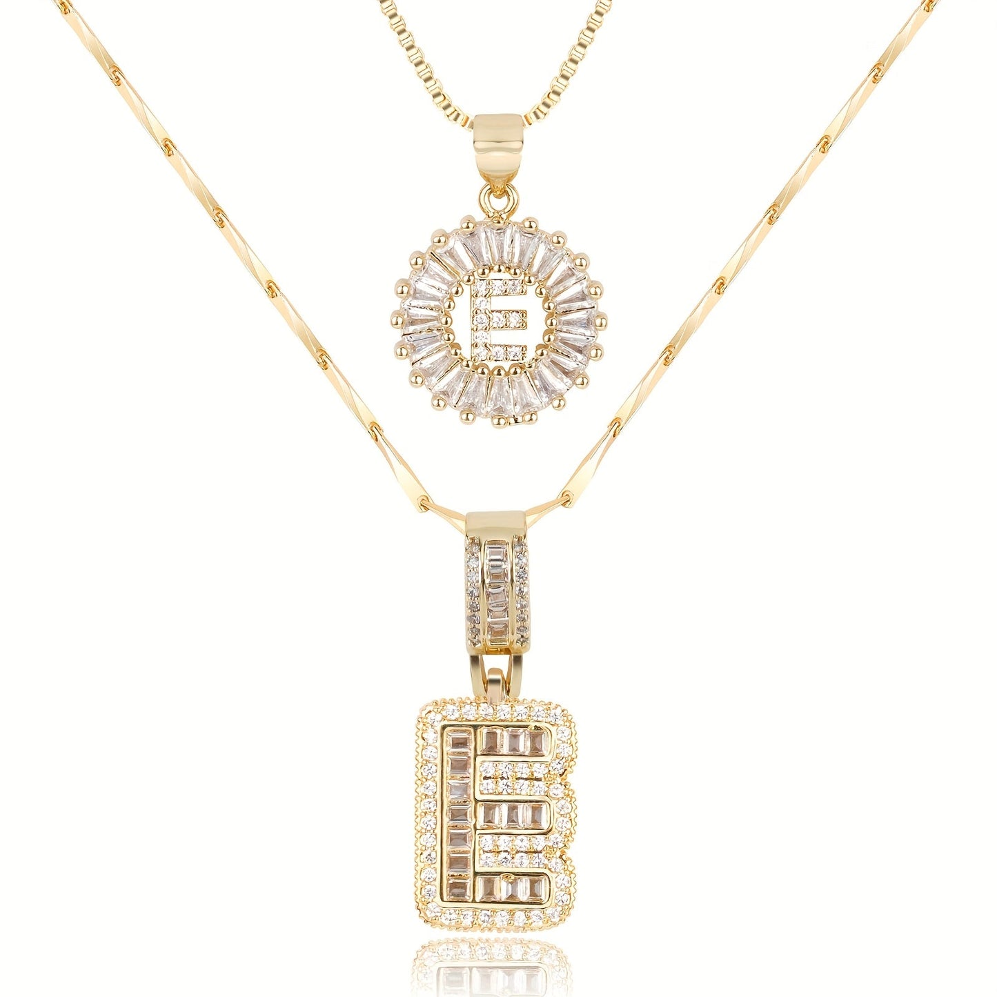 Primrose™ Collares Iniciales de Letra con Diamantes de 14k (2 piezas)