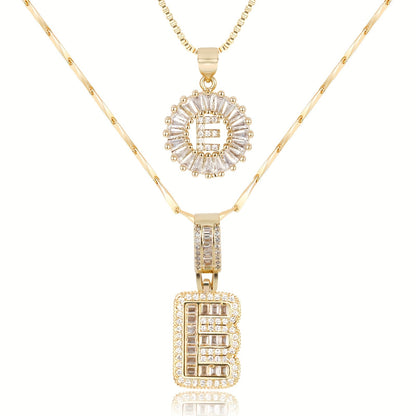 Primrose™ Collares Iniciales de Letra con Diamantes de 14k (2 piezas)