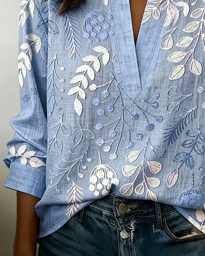 Kenzie™ Blusa de V Floral Suave