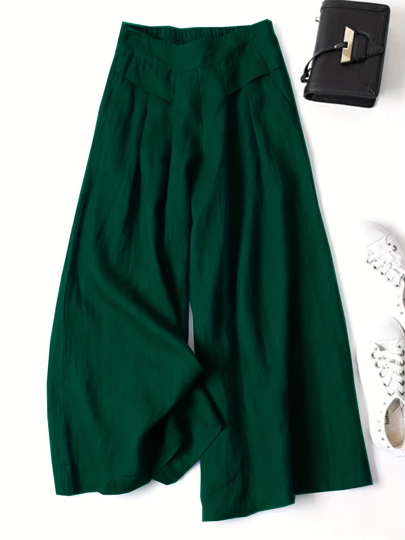 Brisae™ Pantalones de Lino de Pierna Ancha con Estilo Vintage
