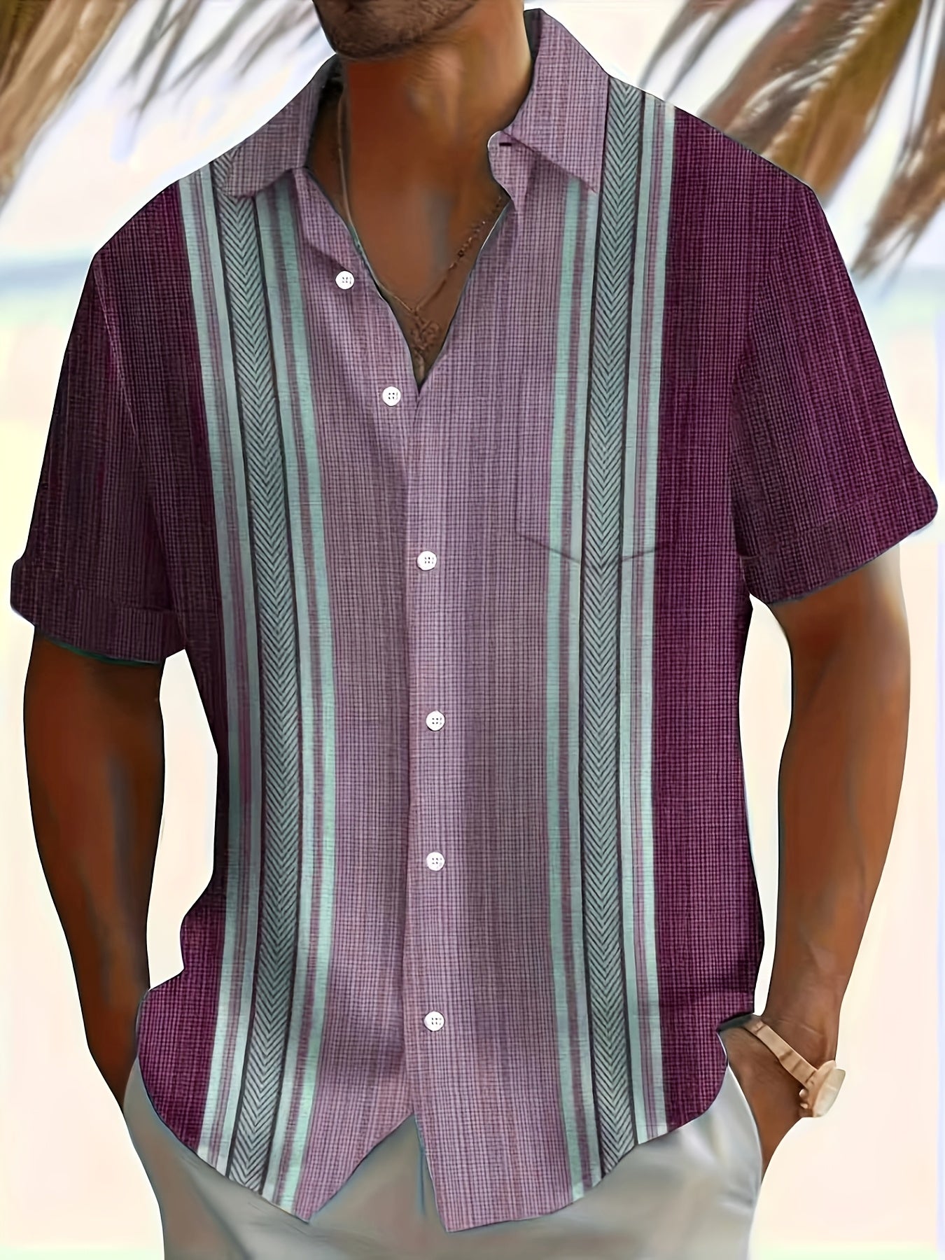 Axton | Camisa de Rayas para Hombre con Estilo Casual y Frescura Veraniega