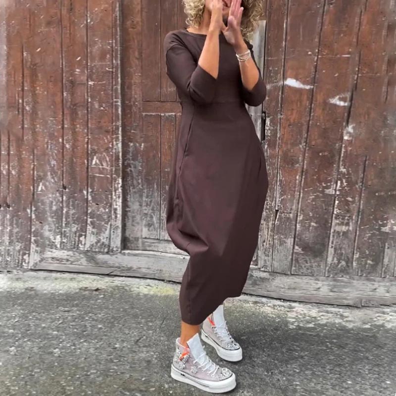 Caelune™ Vestido elegante y sencillo con bolsillos para mujer