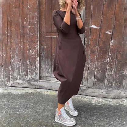 Caelune™ Vestido elegante y sencillo con bolsillos para mujer