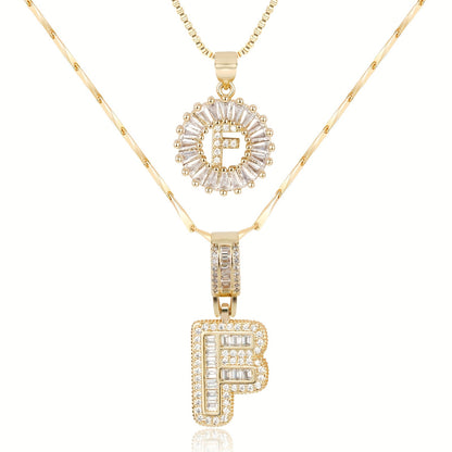 Primrose™ Collares Iniciales de Letra con Diamantes de 14k (2 piezas)