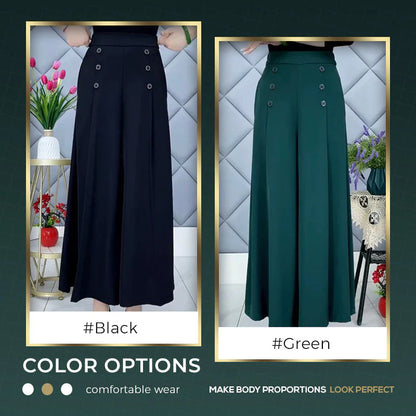 Nell™ Pantalones plisados elegantes con piernas anchas
