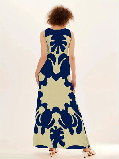 Giana™ Vestido Bohemio Estampado con Escote en V y Corte Amplio