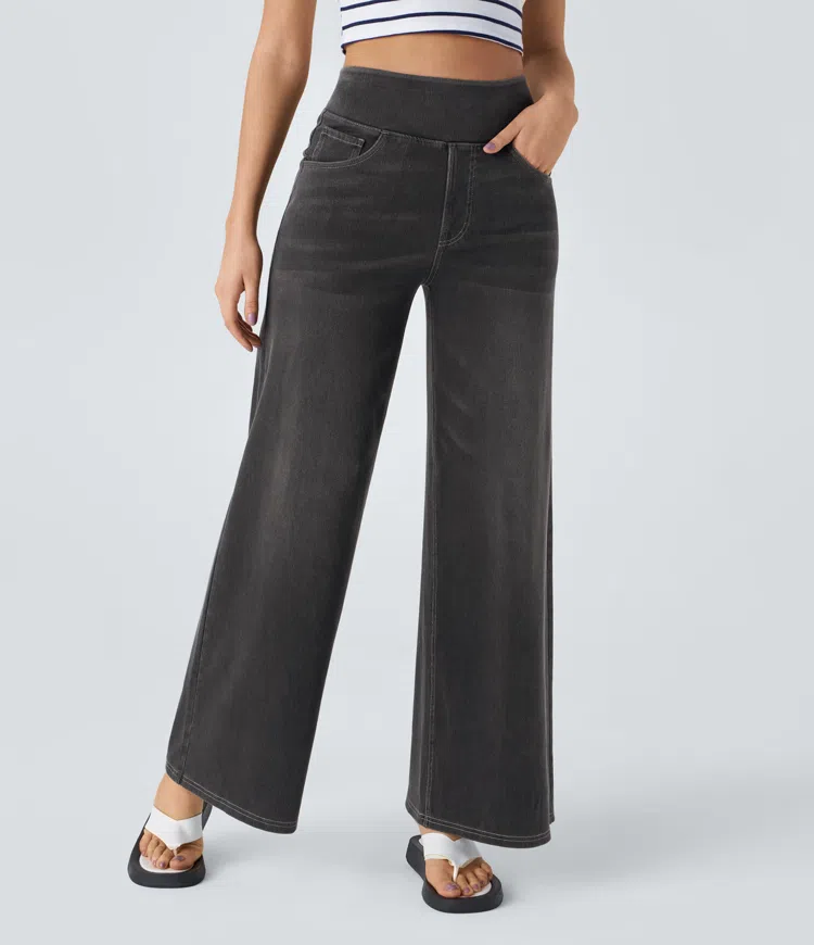 Karellea™ Jeans Pierna Ancha Cintura Alta Stretch