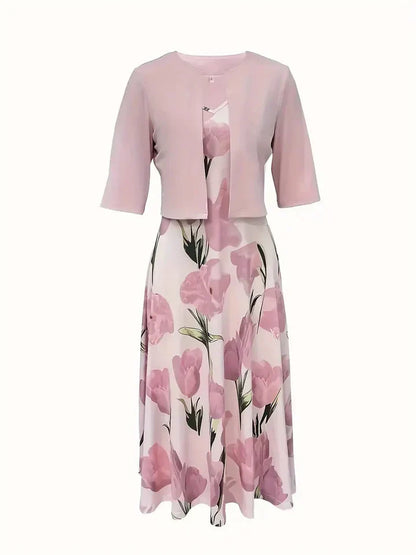 Greyra™ Conjunto de Dos Piezas Elegante con Flores