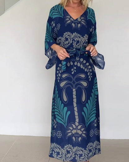Ilia™ Vestido Maxi de Mezcla de Algodón Transpirable