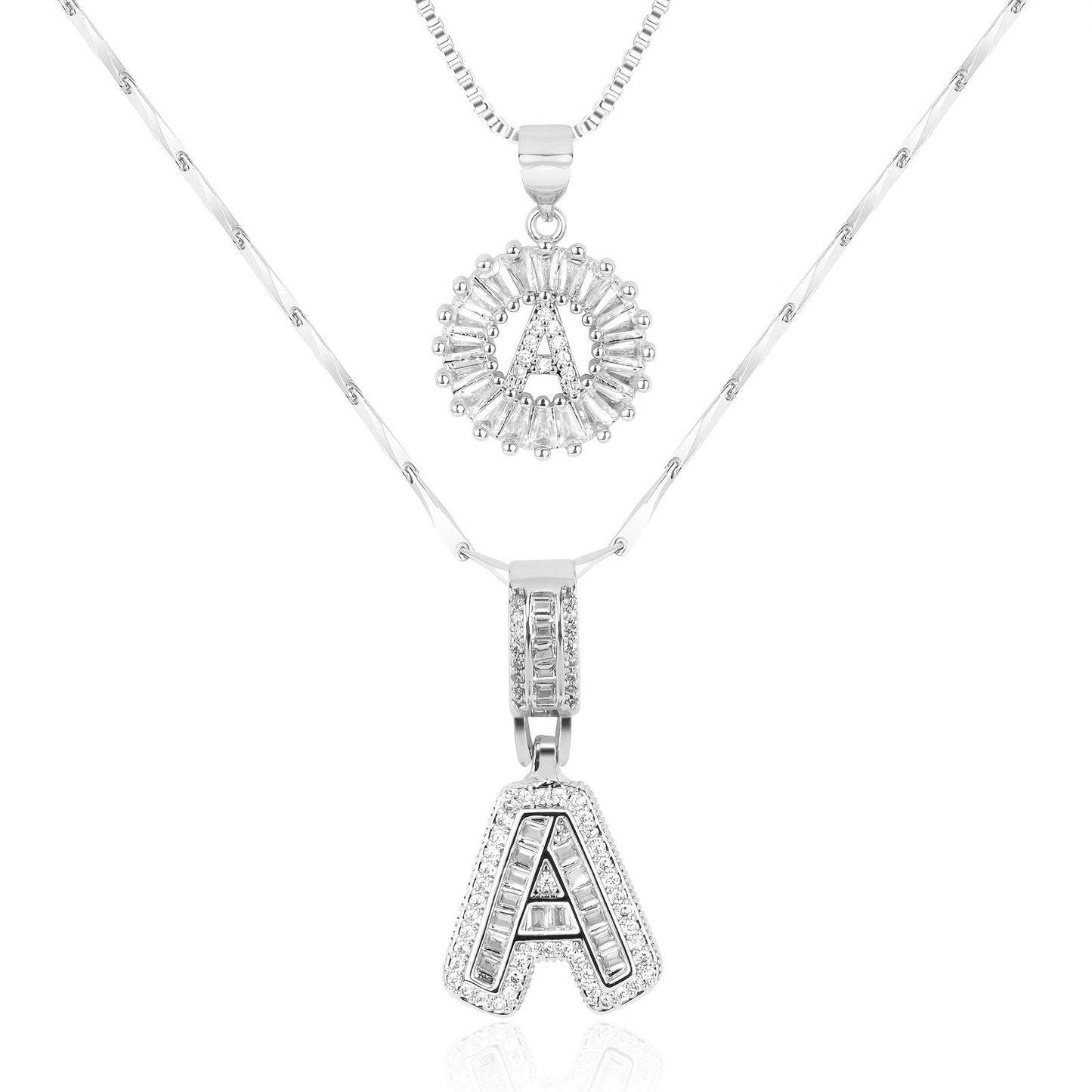 Primrose™ Collares Iniciales de Letra con Diamantes de 14k (2 piezas)