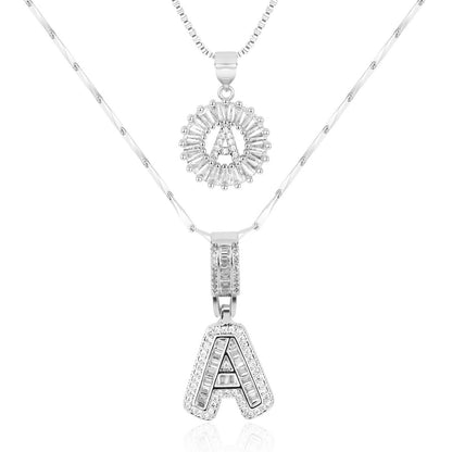 Primrose™ Collares Iniciales de Letra con Diamantes de 14k (2 piezas)