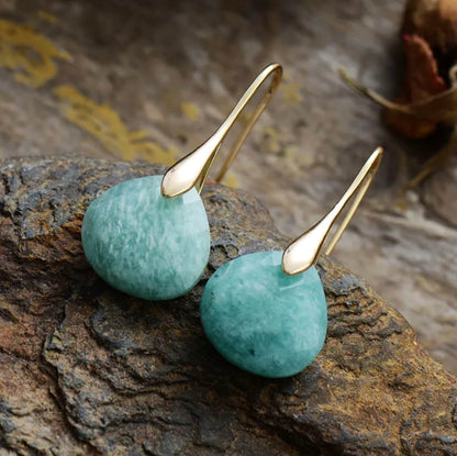 Gorella™ Pendientes de Gota de Amazonita y Oro