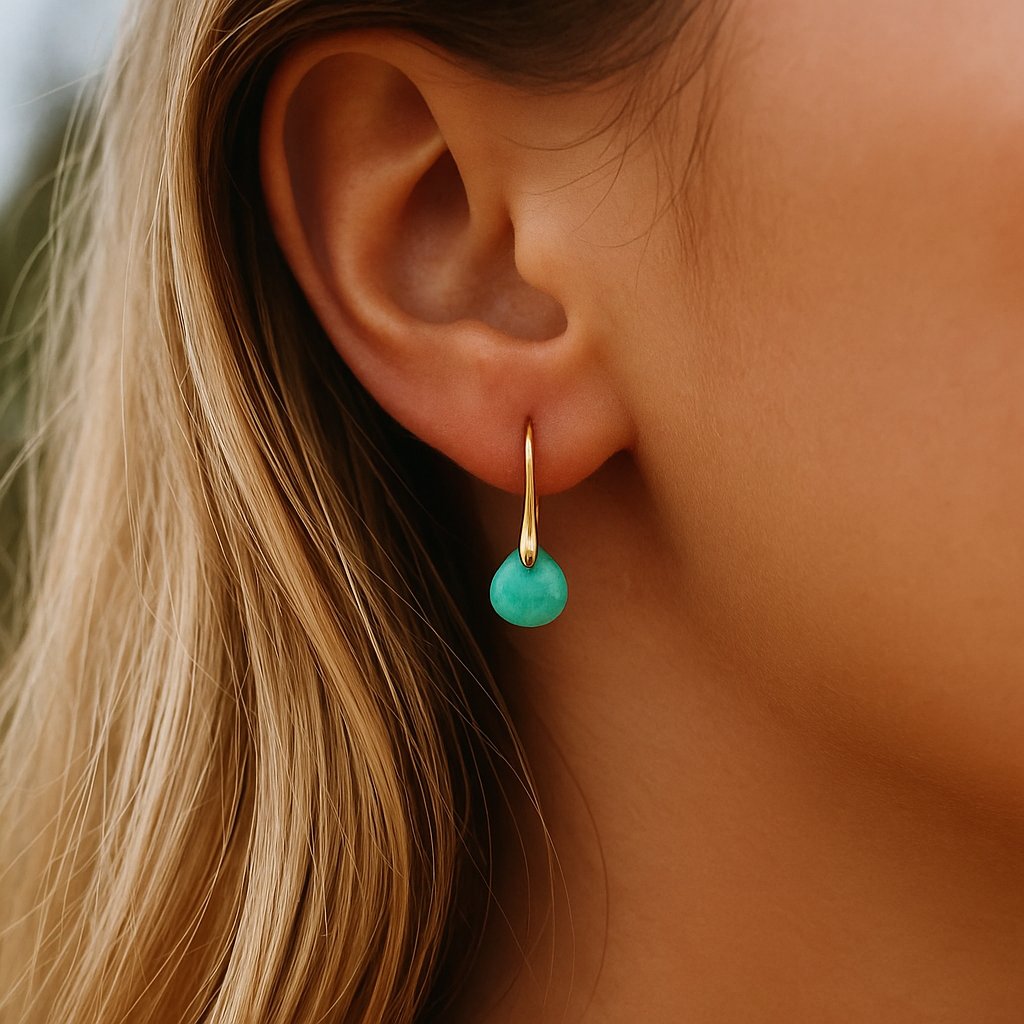 Gorella™ Pendientes de Gota de Amazonita y Oro