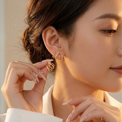Brielle™ Dúo 2x1 de Pendientes Tipo Garra para Mujer