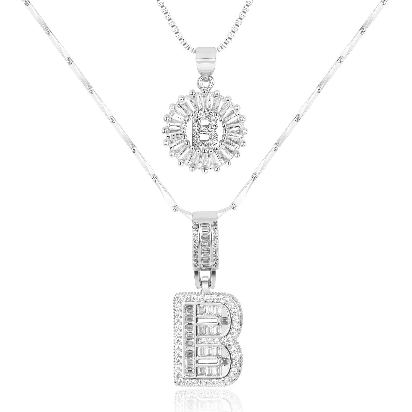 Primrose™ Collares Iniciales de Letra con Diamantes de 14k (2 piezas)