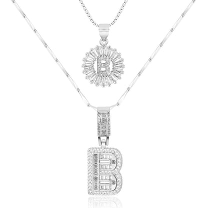 Primrose™ Collares Iniciales de Letra con Diamantes de 14k (2 piezas)