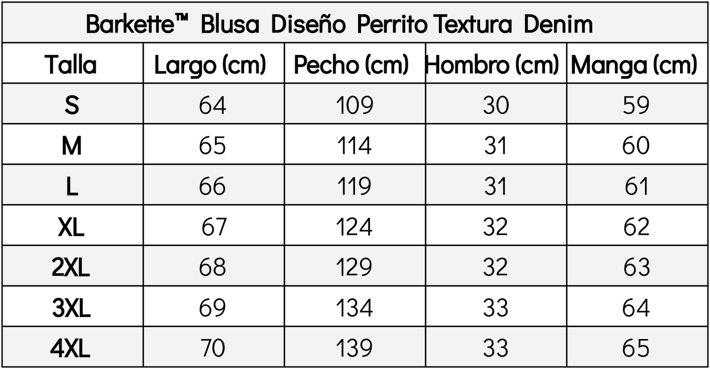 Barkette™ Blusa Diseño Perrito Textura Denim