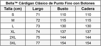 Bella™ Cárdigan Clásico de Punto Fino con Botones