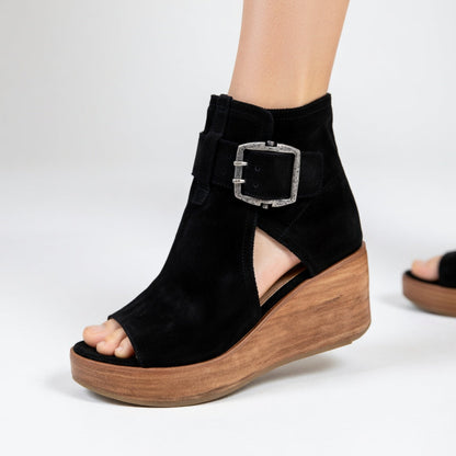 Indiea™ Botines con Punta Abierta y Plataforma Cómoda