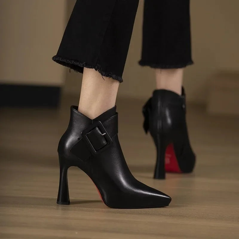 SORELLI™ Botines Elegantes con Tacón y Hebilla