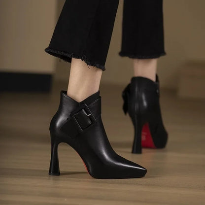 SORELLI™ Botines Elegantes con Tacón y Hebilla