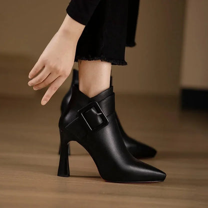 SORELLI™ Botines Elegantes con Tacón y Hebilla
