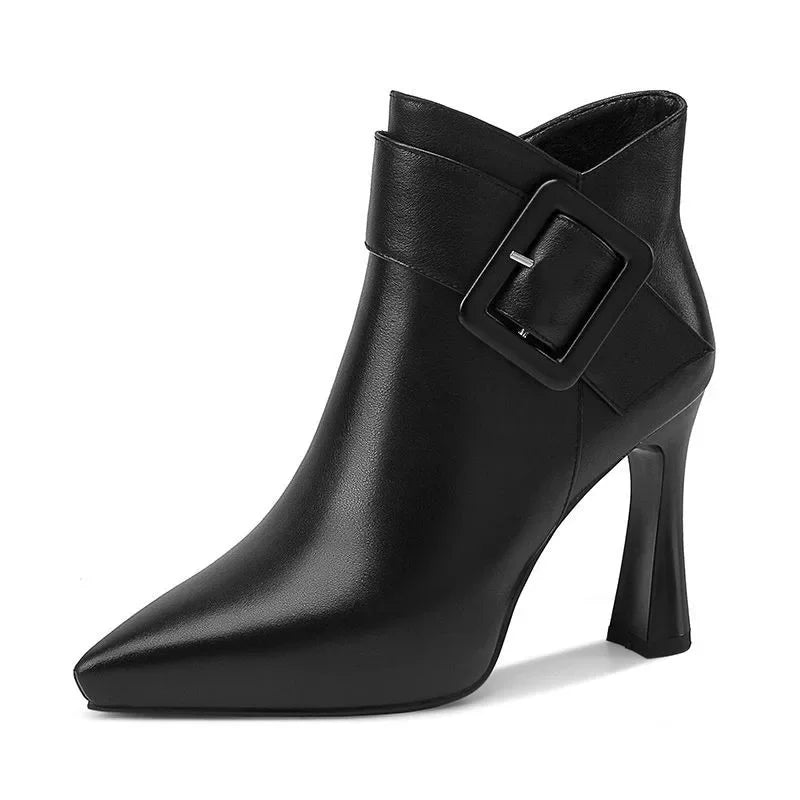 SORELLI™ Botines Elegantes con Tacón y Hebilla