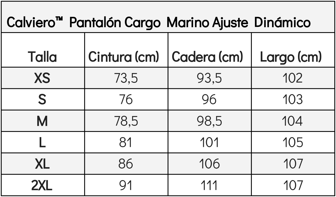 Calviero™ Pantalón Cargo Marino Ajuste Dinámico