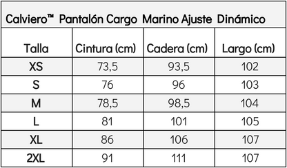 Calviero™ Pantalón Cargo Marino Ajuste Dinámico